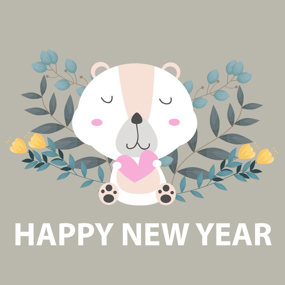 tarjetas de felicitación de feliz navidad y año nuevo con lindos personajes de animales vector
