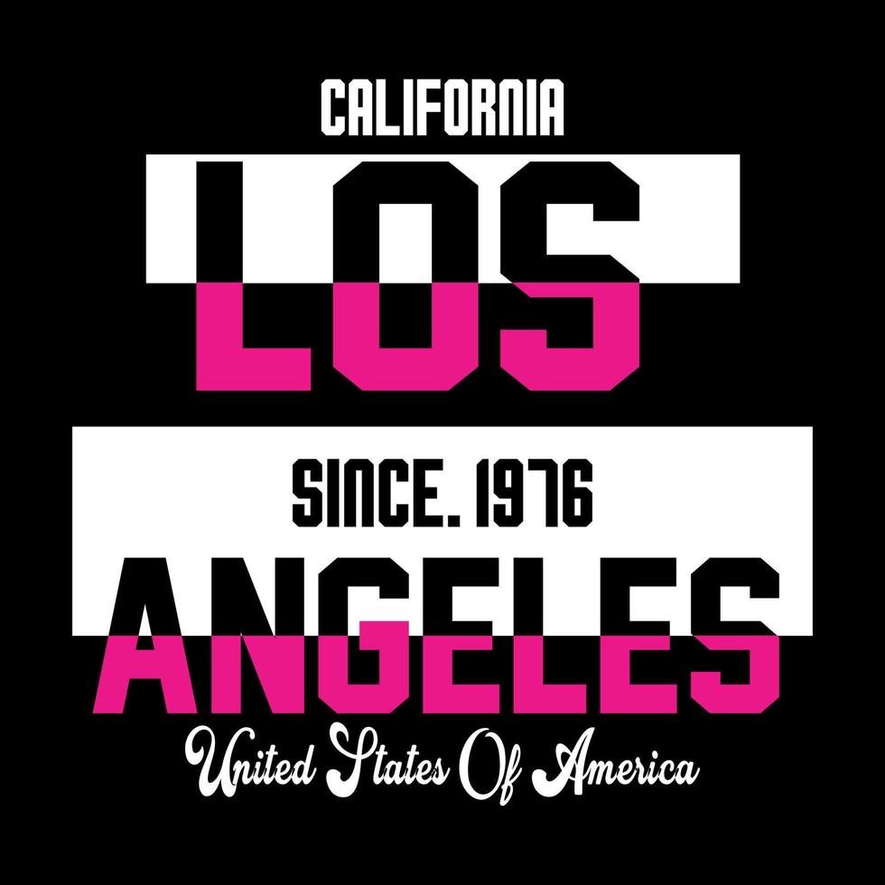 ilustración de vector de impresión de camiseta de diseño de tipografía de los angeles