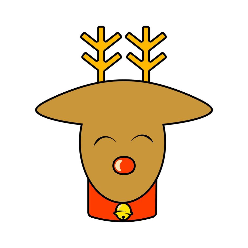 Christmas Reindeer with a Bell Around His Neck vector