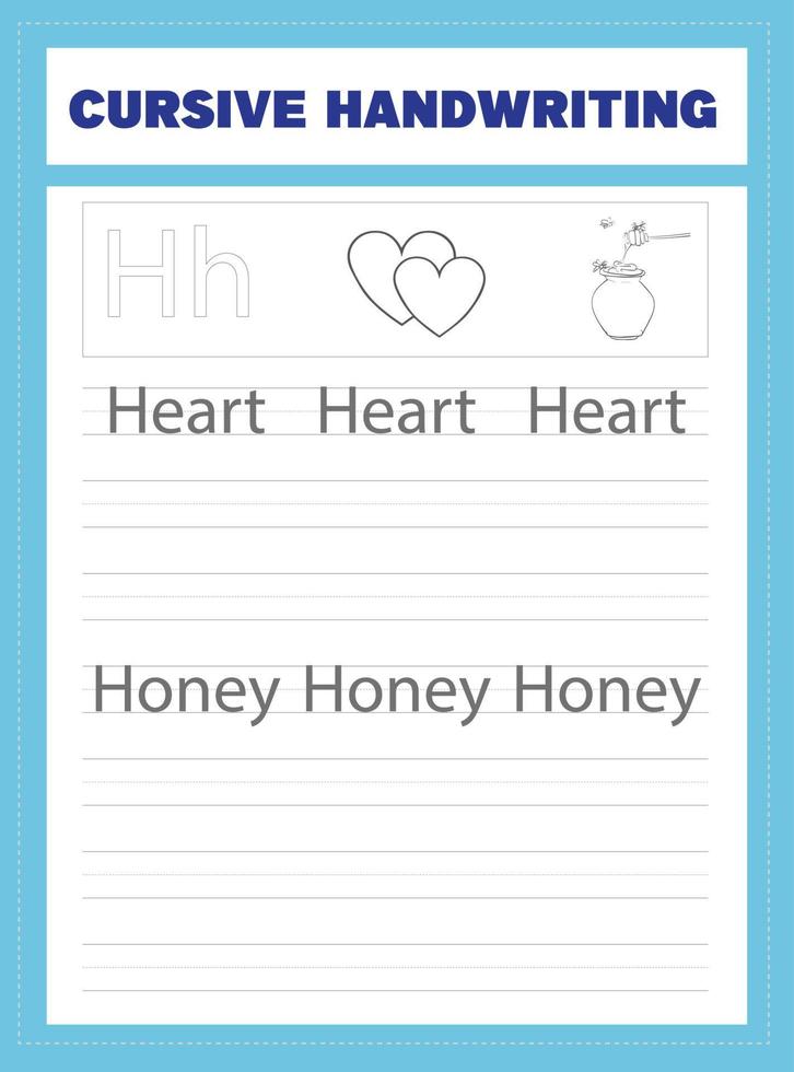 Cursive Handwriting Worksheet vector