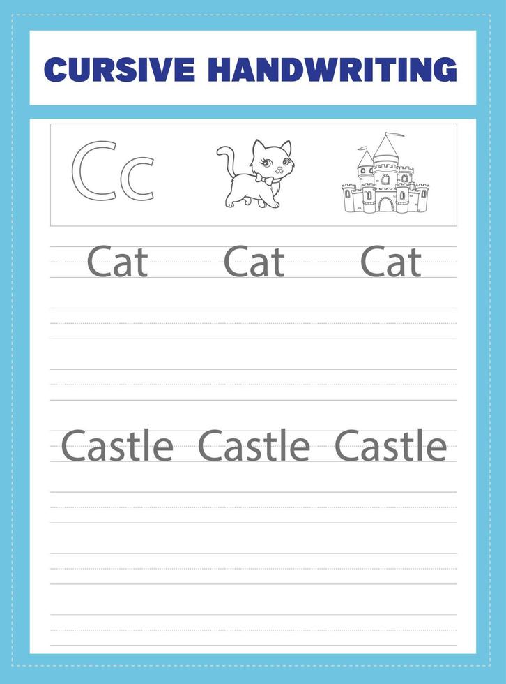 Cursive Handwriting Worksheet vector