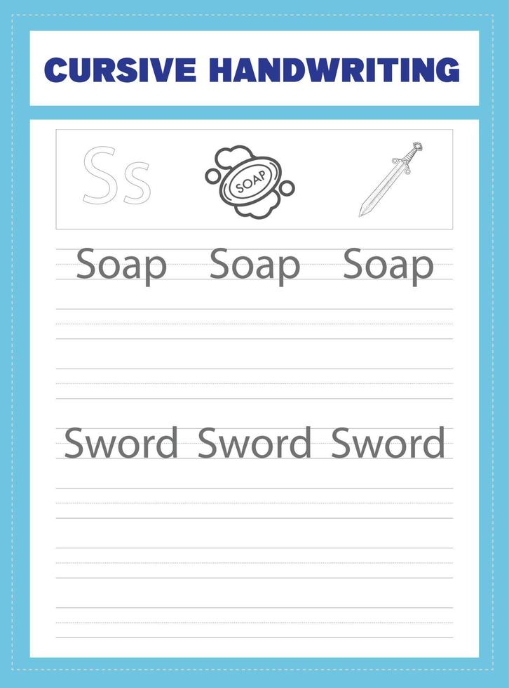 Cursive Handwriting Worksheet vector 13752427 Vector Art at Vecteezy