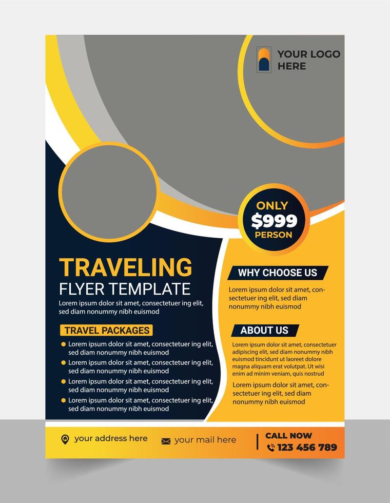 Travel flyer template vector