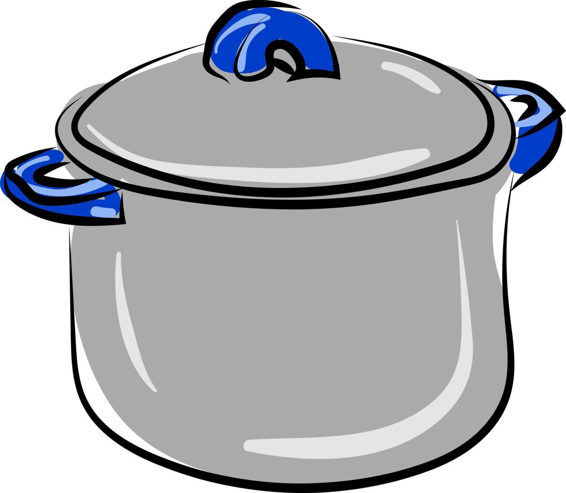 Olla de sopa, ilustración, vector sobre fondo blanco.