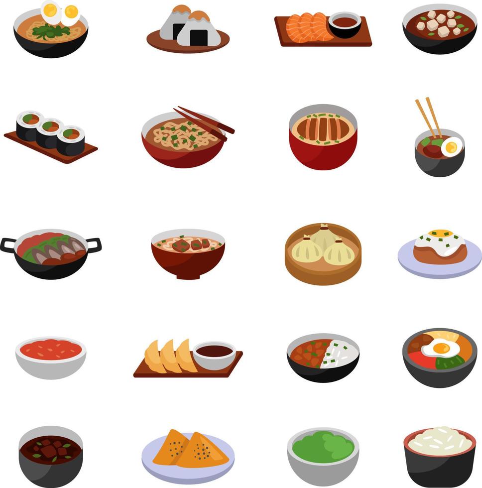 Asian food, illustration, vector on a white background