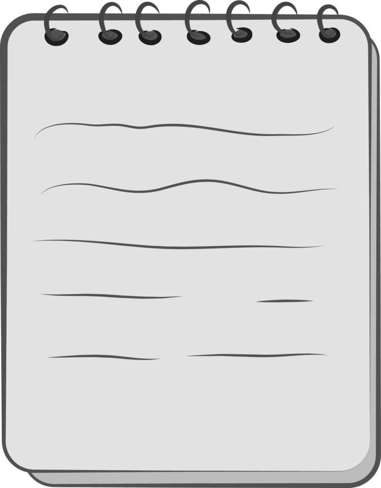 A spiral notebook, vector or color illustration.