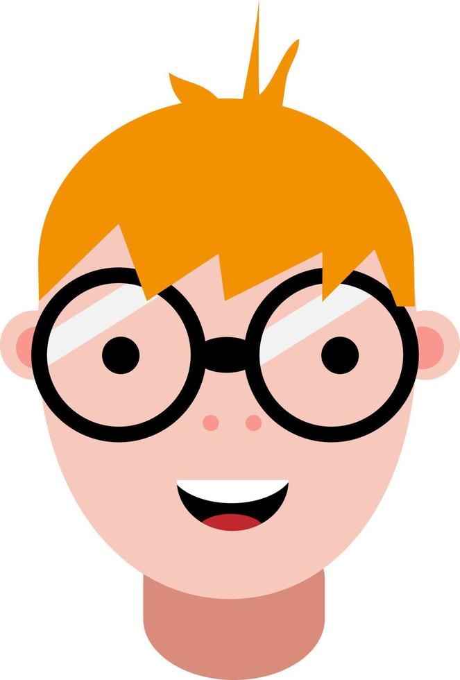 Ginger haired boy, illustration, vector on a white background.