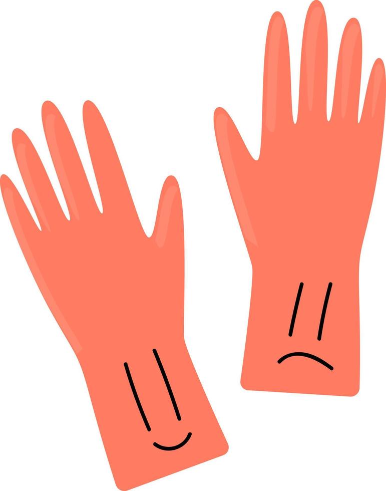 guantes de color rosa, ilustración, vector sobre fondo blanco.
