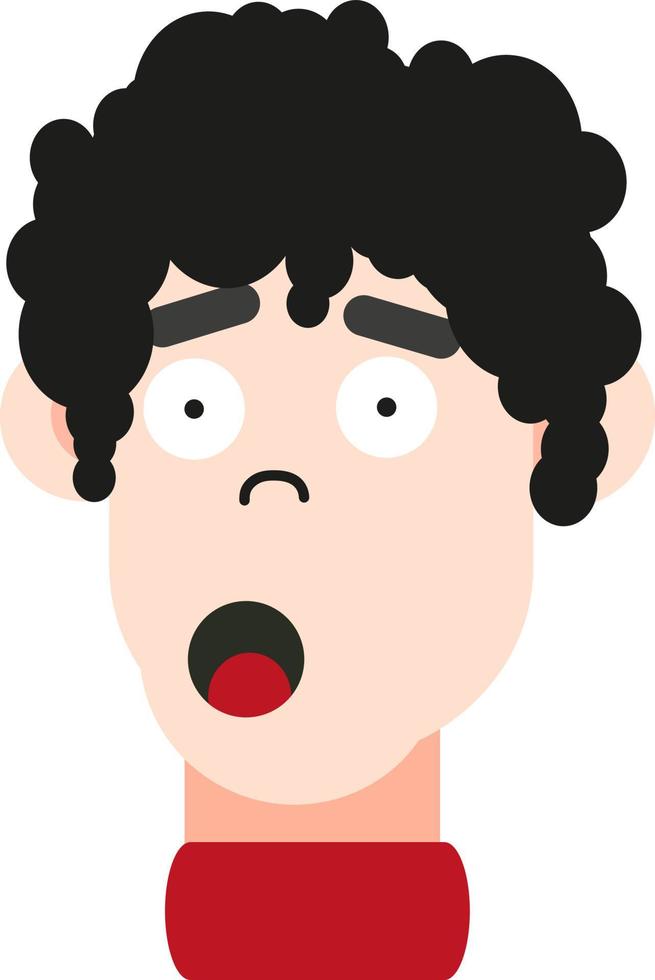 Surprised boy, illustration, vector on a white background.