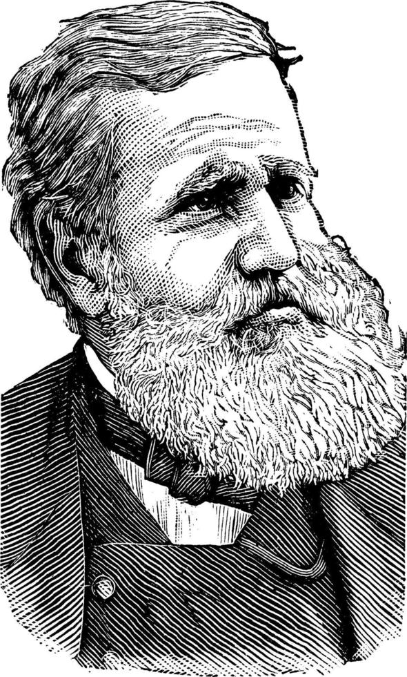 dom pedro ii, ilustración vintage vector