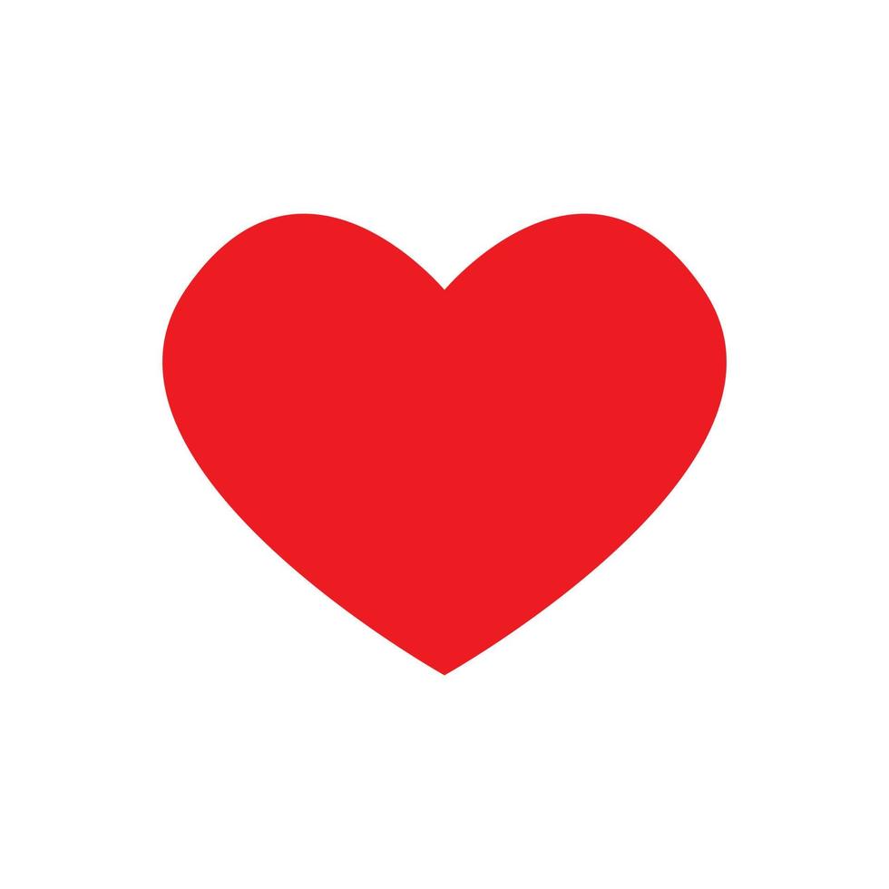 Red heart icon in flat style for web design and apps. Vector illustration isolated on white background