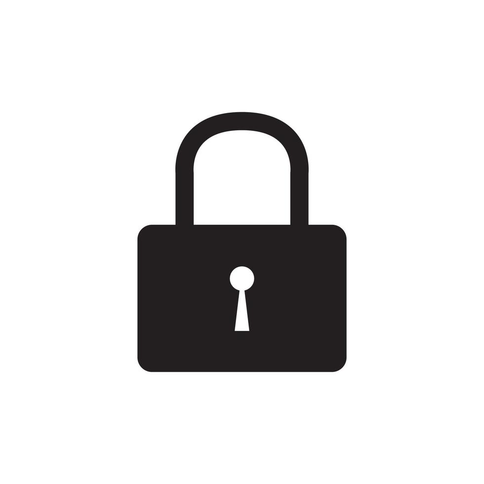 Security lock flat icon for apps. Vector illustration isolated on white background