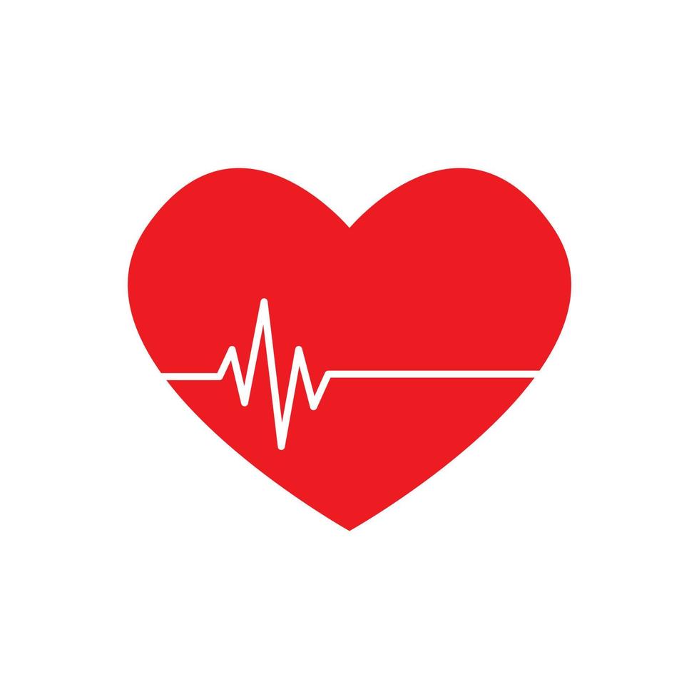 icono plano del pulso del latido del corazón para aplicaciones médicas y sitios web. ilustración vectorial aislado sobre fondo blanco vector