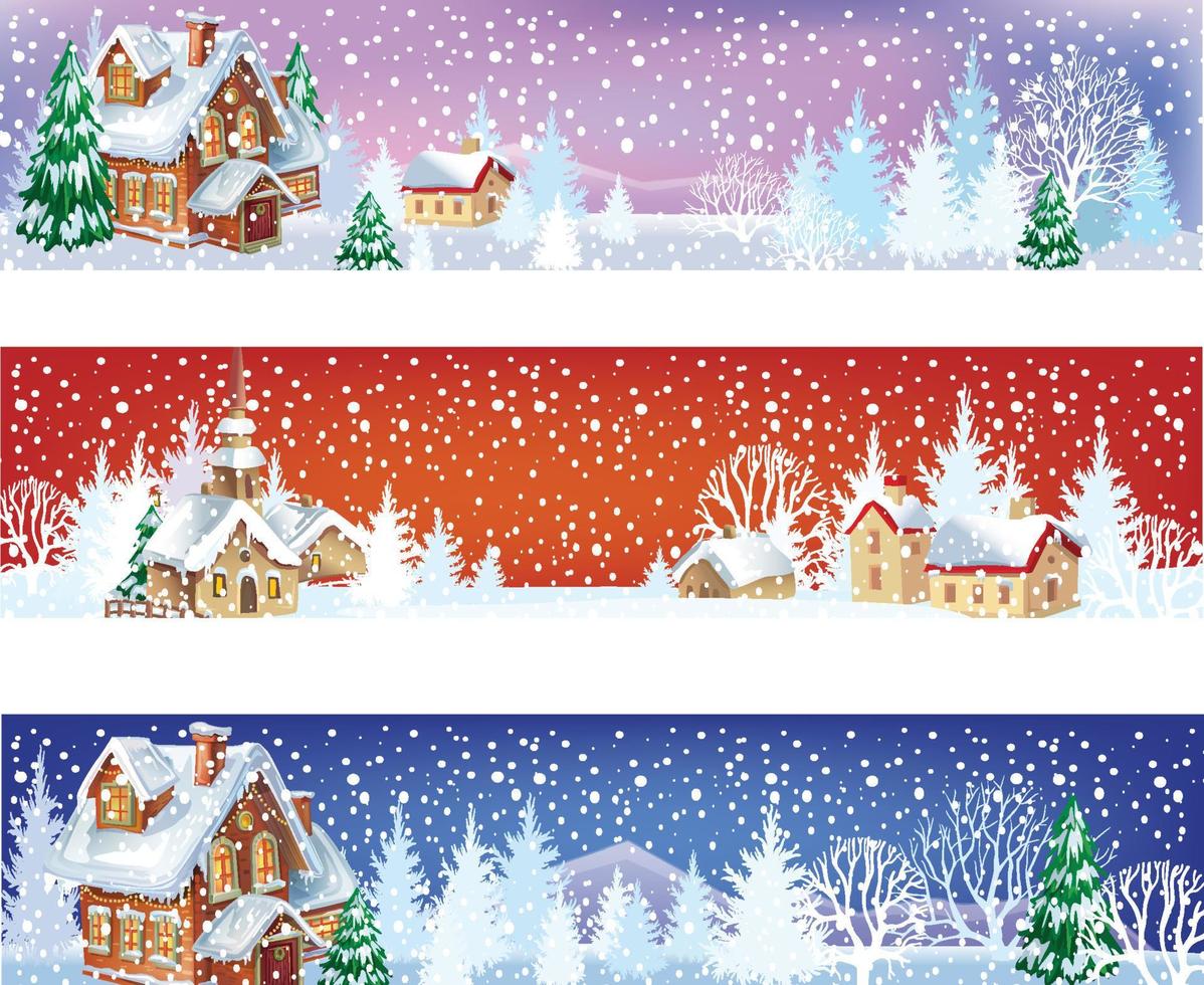 Set of Christmas banners vector