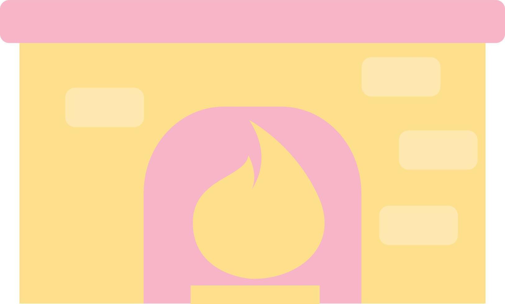 Yellow fireplace, illustration, on a white background. vector