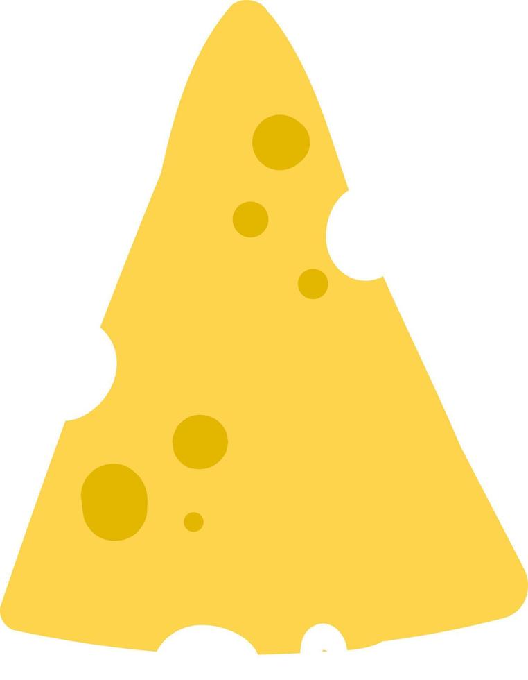 Yellow cheese, illustration, vector on white background.