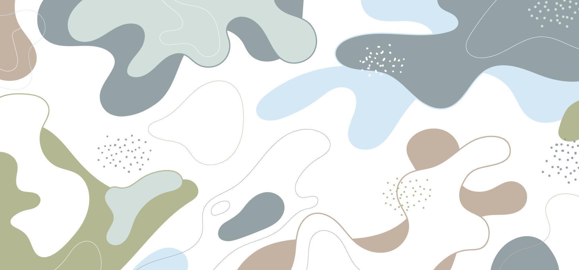 Abstract organic style of free drawing shaps pattern decorative. Simple style with colors concept of summers background. Vector