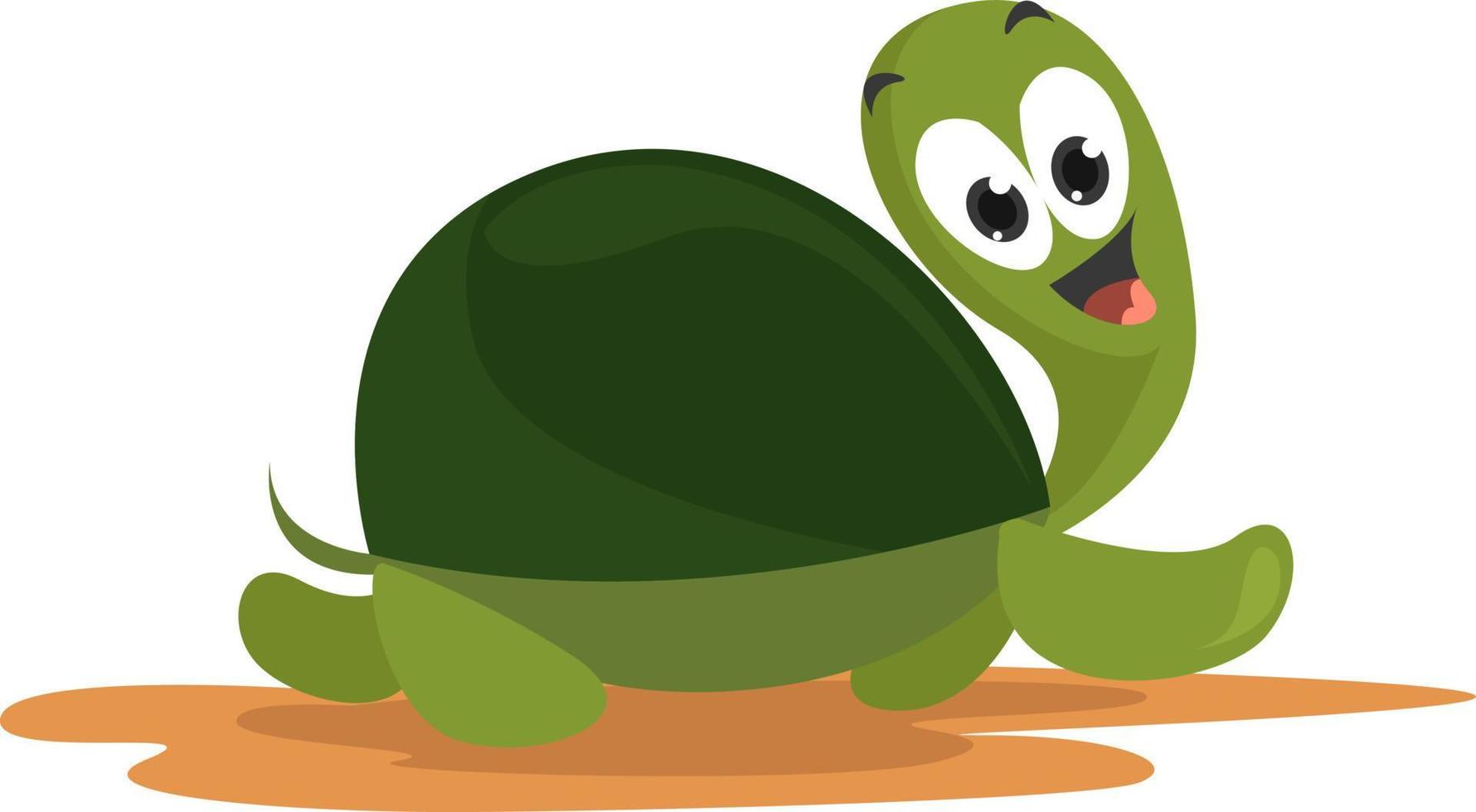 tortuga rápida, ilustración, vector sobre fondo blanco