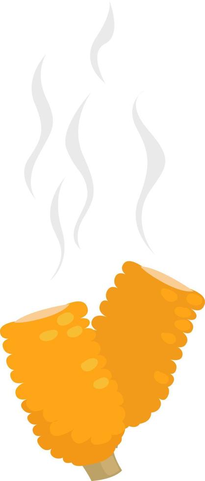 Hot corn, illustration, vector on a white background.