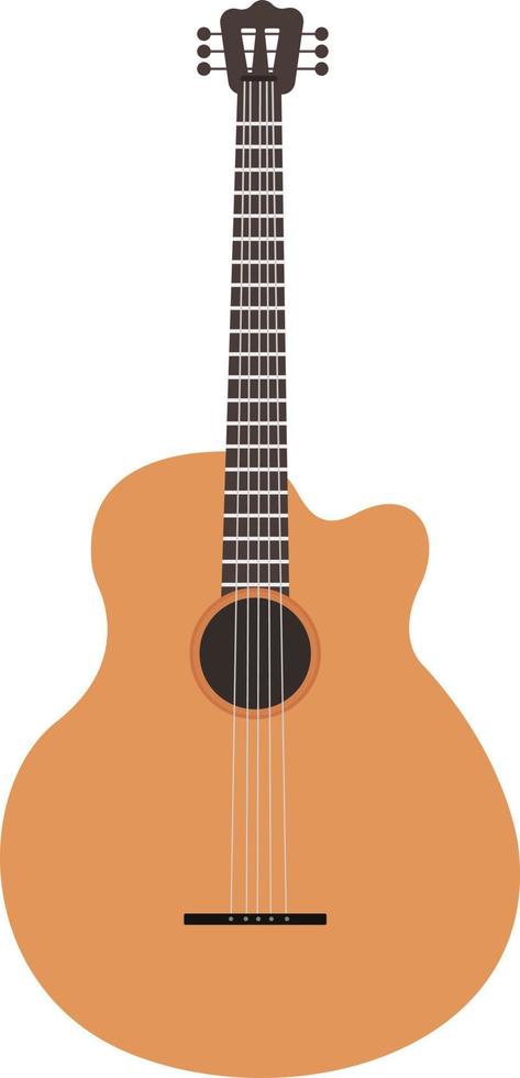 guitarra acústica, ilustración, vector sobre fondo blanco.
