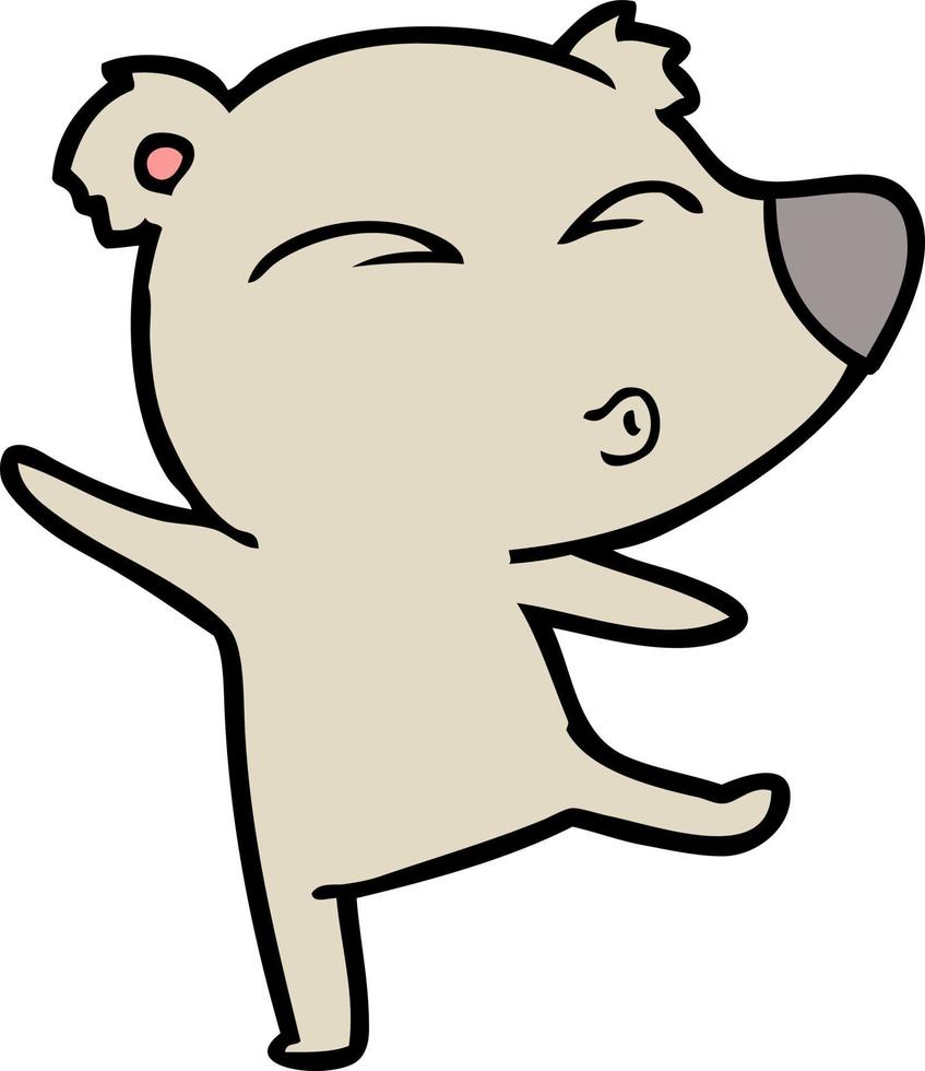 Cartoon whistling bear vector