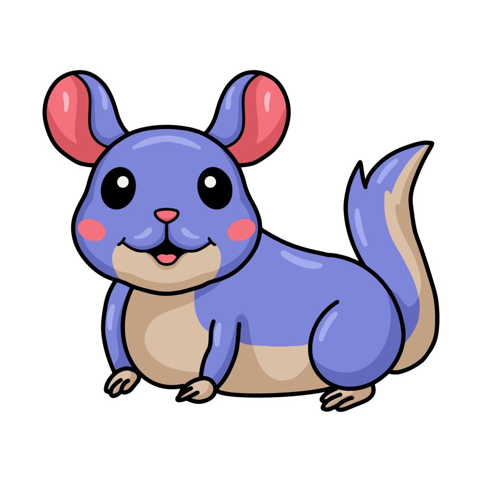 Cute little chinchilla cartoon character vector