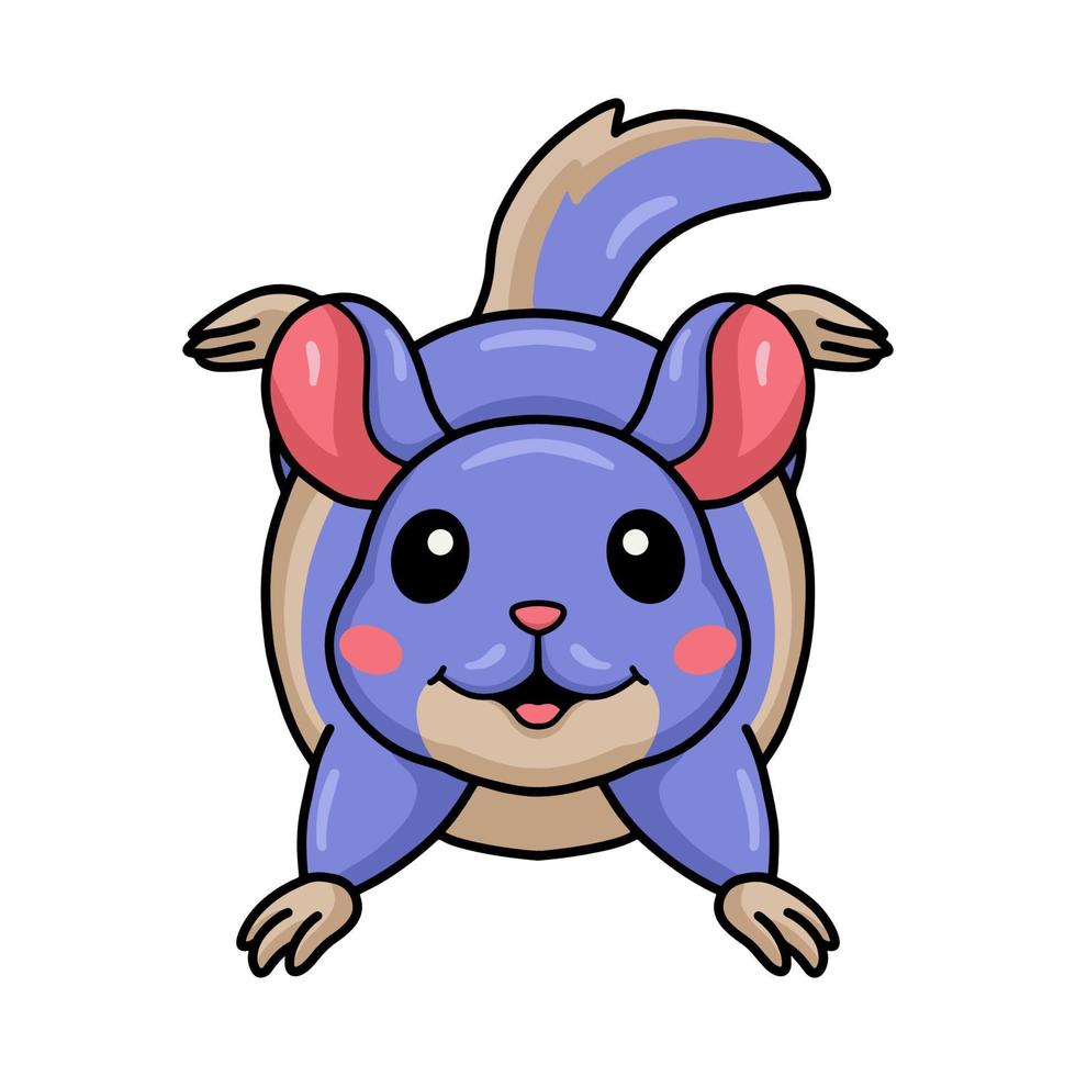 Cute little chinchilla cartoon jumping vector