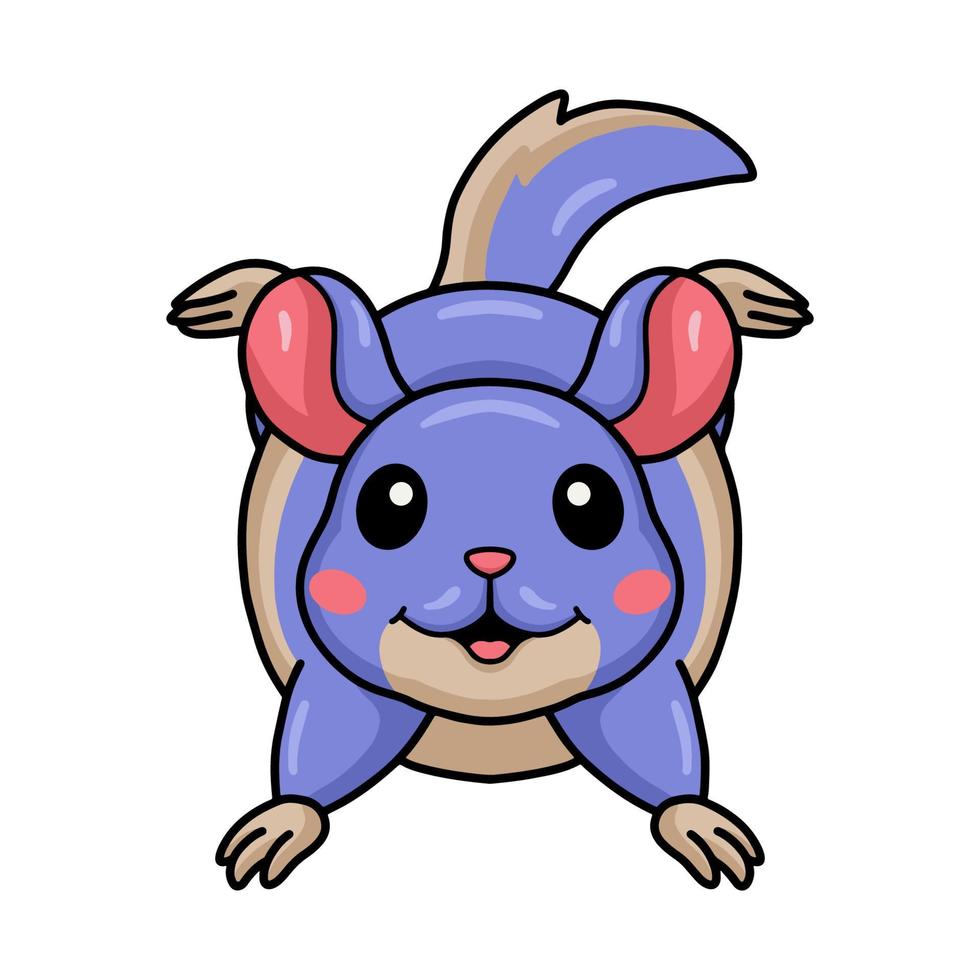 linda pequeña caricatura de chinchilla saltando vector