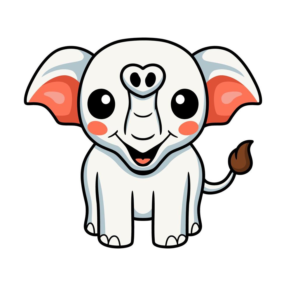 Cute little elephant cartoon character vector