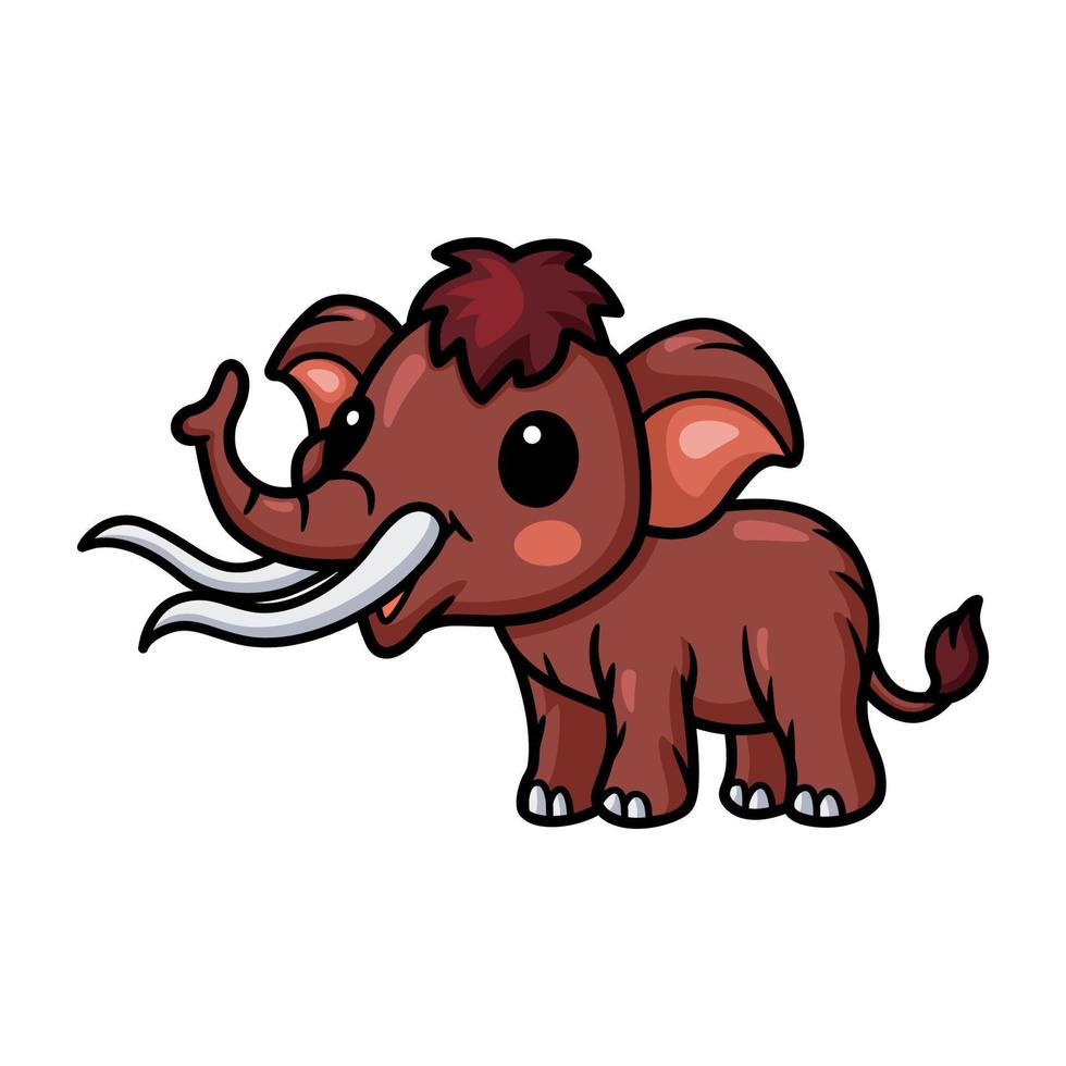 Cute little mammoth cartoon character vector