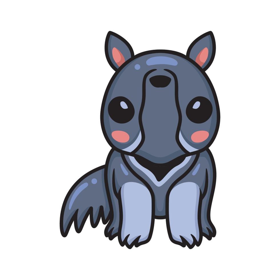 Cute little anteater cartoon character vector