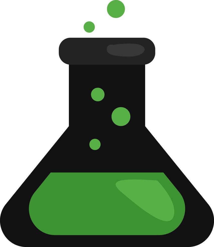 Green potion, illustration, vector on a white background.