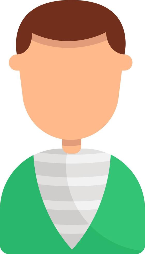 Man in a green vest, illustration, vector on white background.