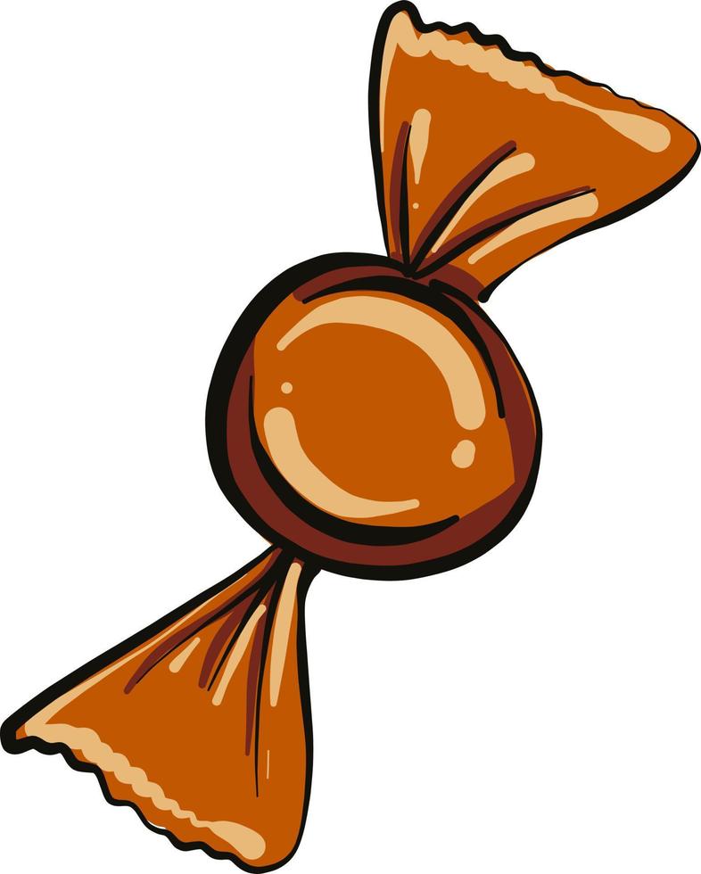 Orange round candy , illustration, vector on white background