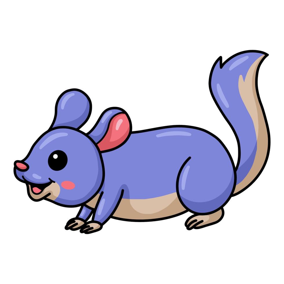 pequeño y lindo personaje de dibujos animados de chinchilla vector