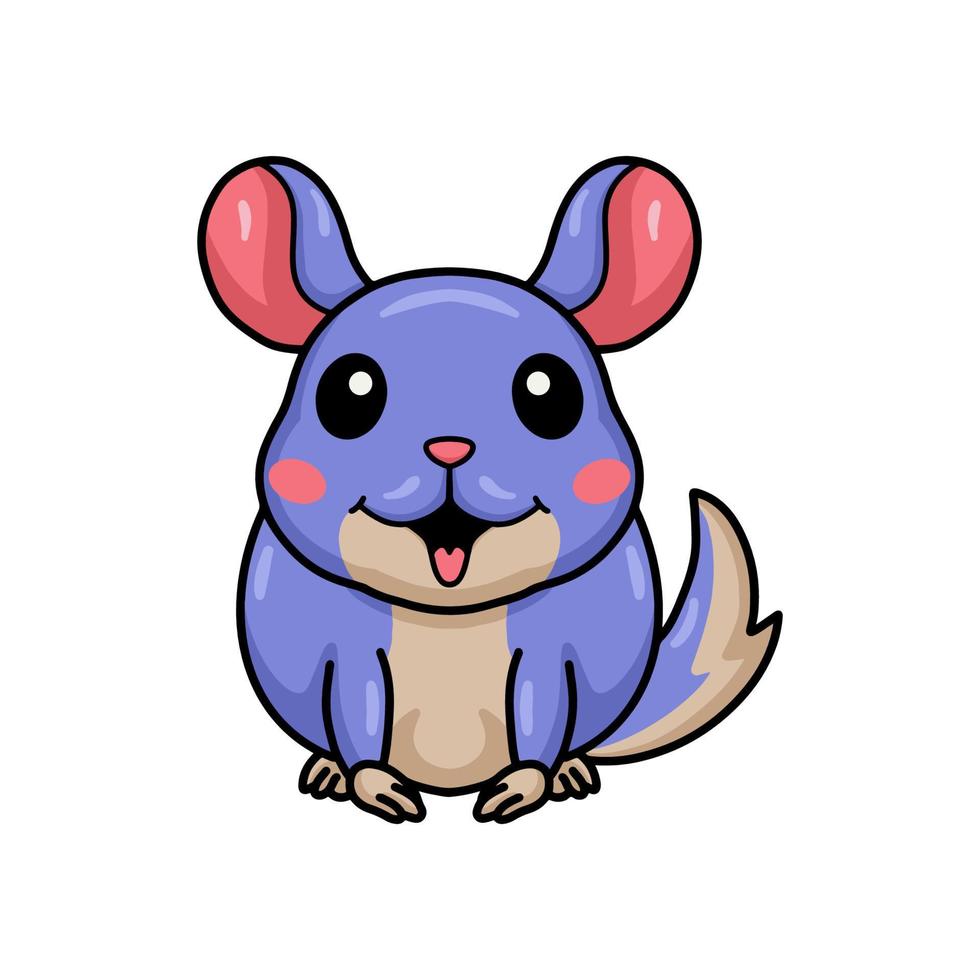 Cute little chinchilla cartoon character vector