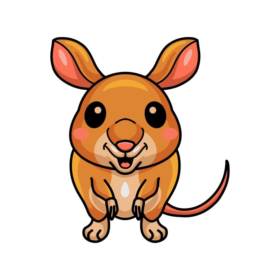 pequeño personaje de dibujos animados lindo bandicoot vector