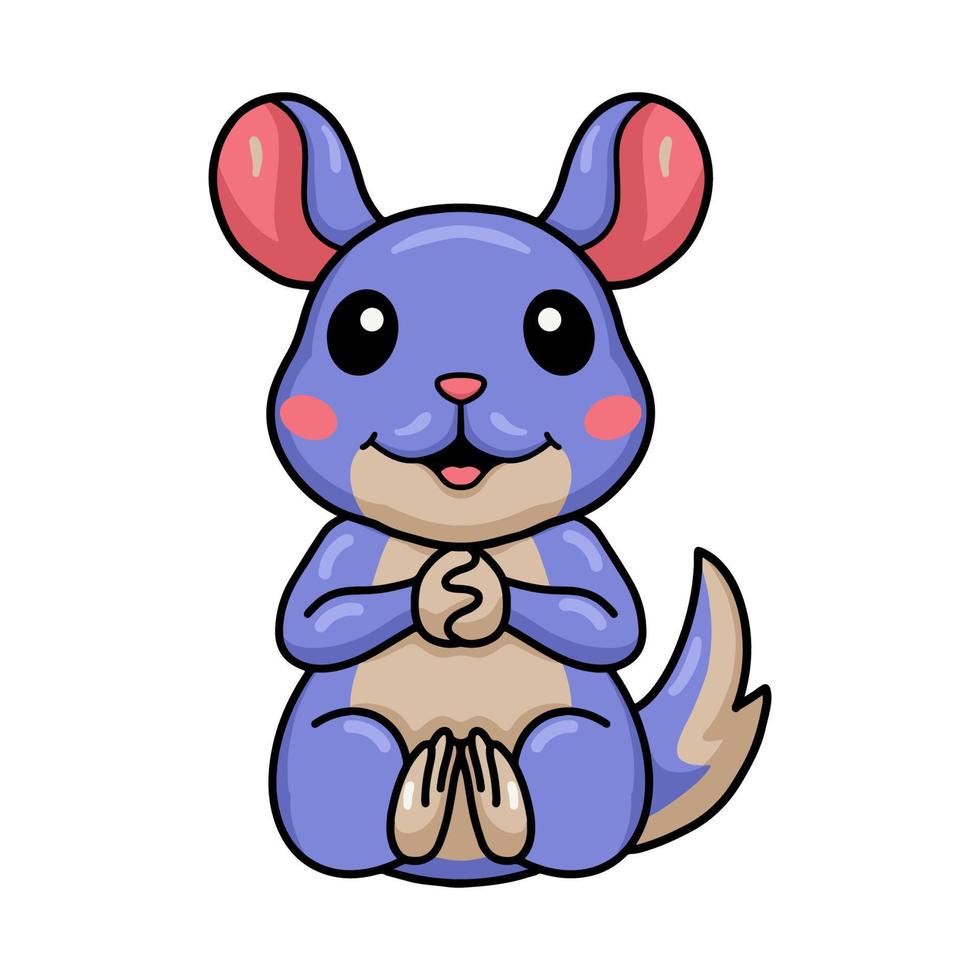 Cute little chinchilla cartoon sitting vector