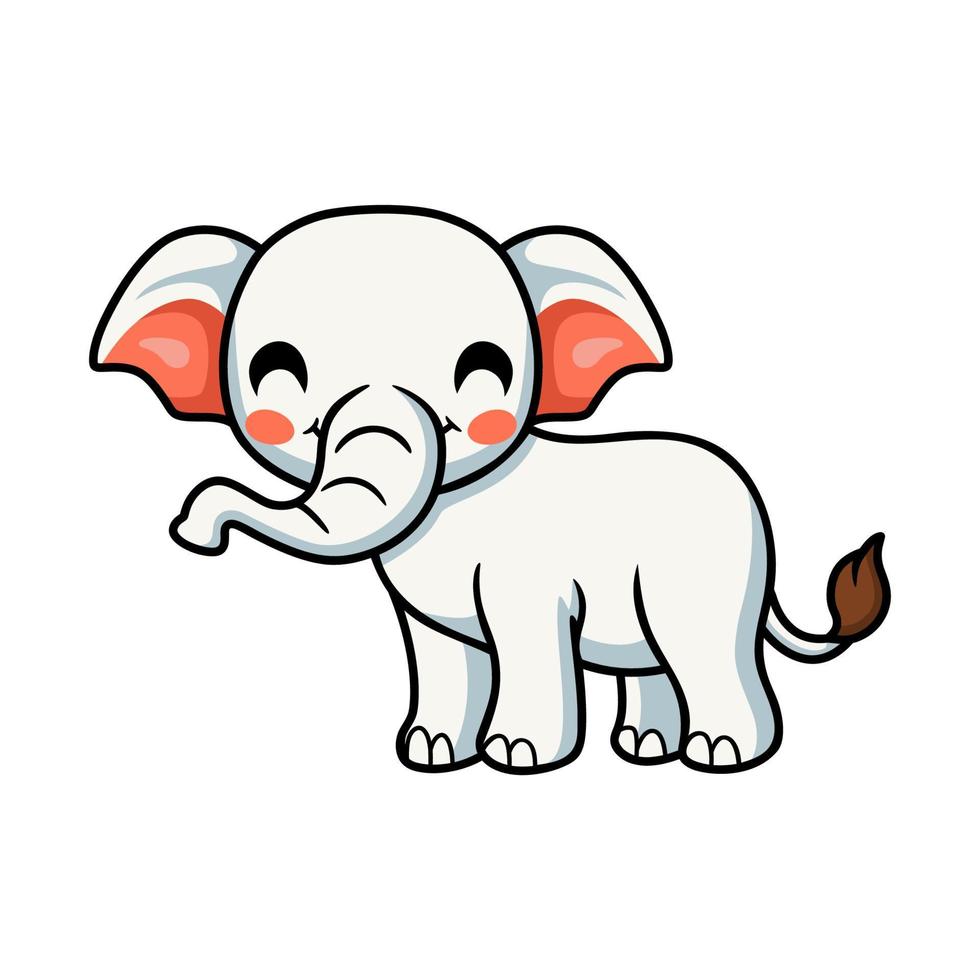 pequeño personaje de dibujos animados lindo elefante vector