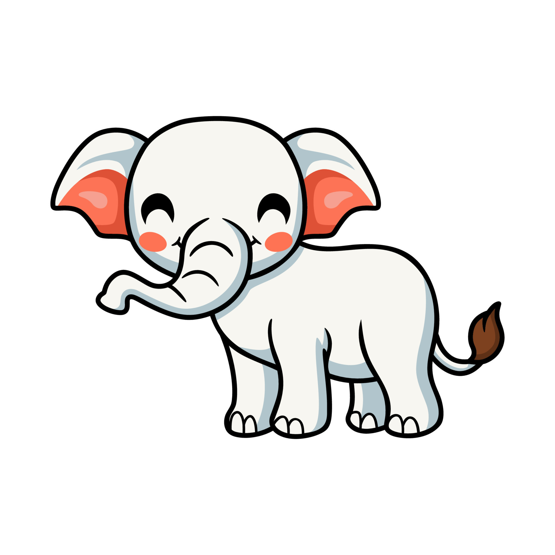 Cute little elephant cartoon character 13752996 Vector Art at Vecteezy