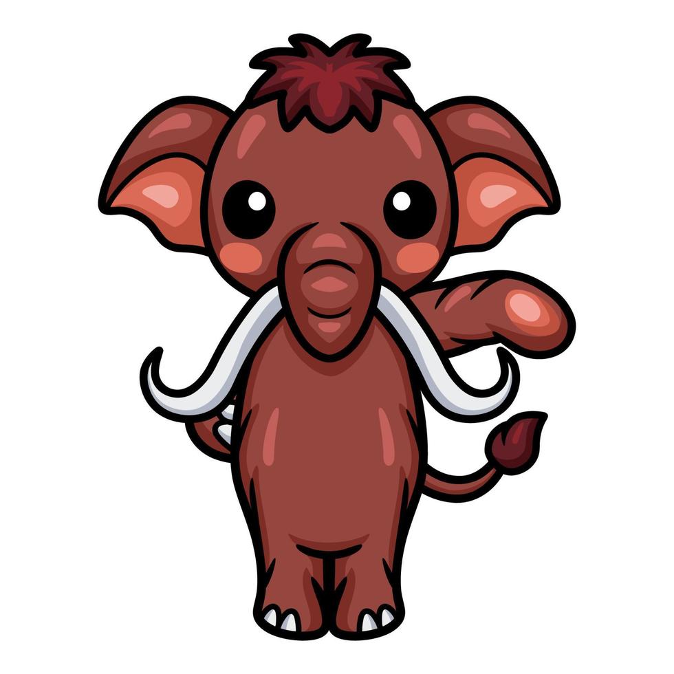 Cute little mammoth cartoon standing vector