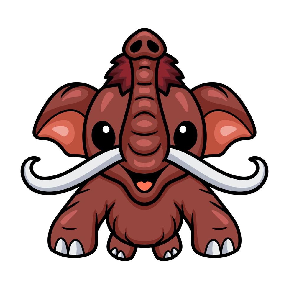 Cute little mammoth cartoon jumping vector
