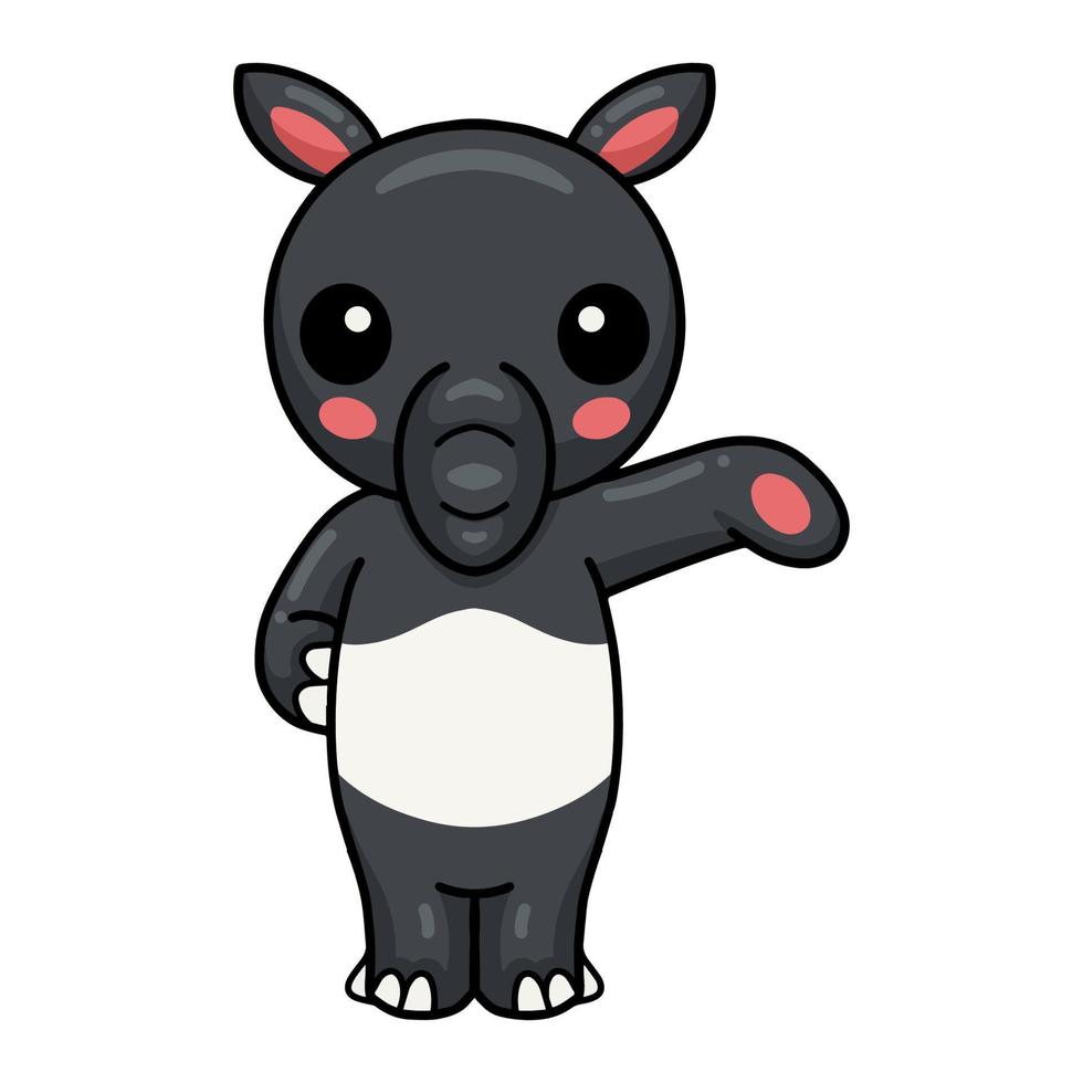 Cute little tapir cartoon standing vector
