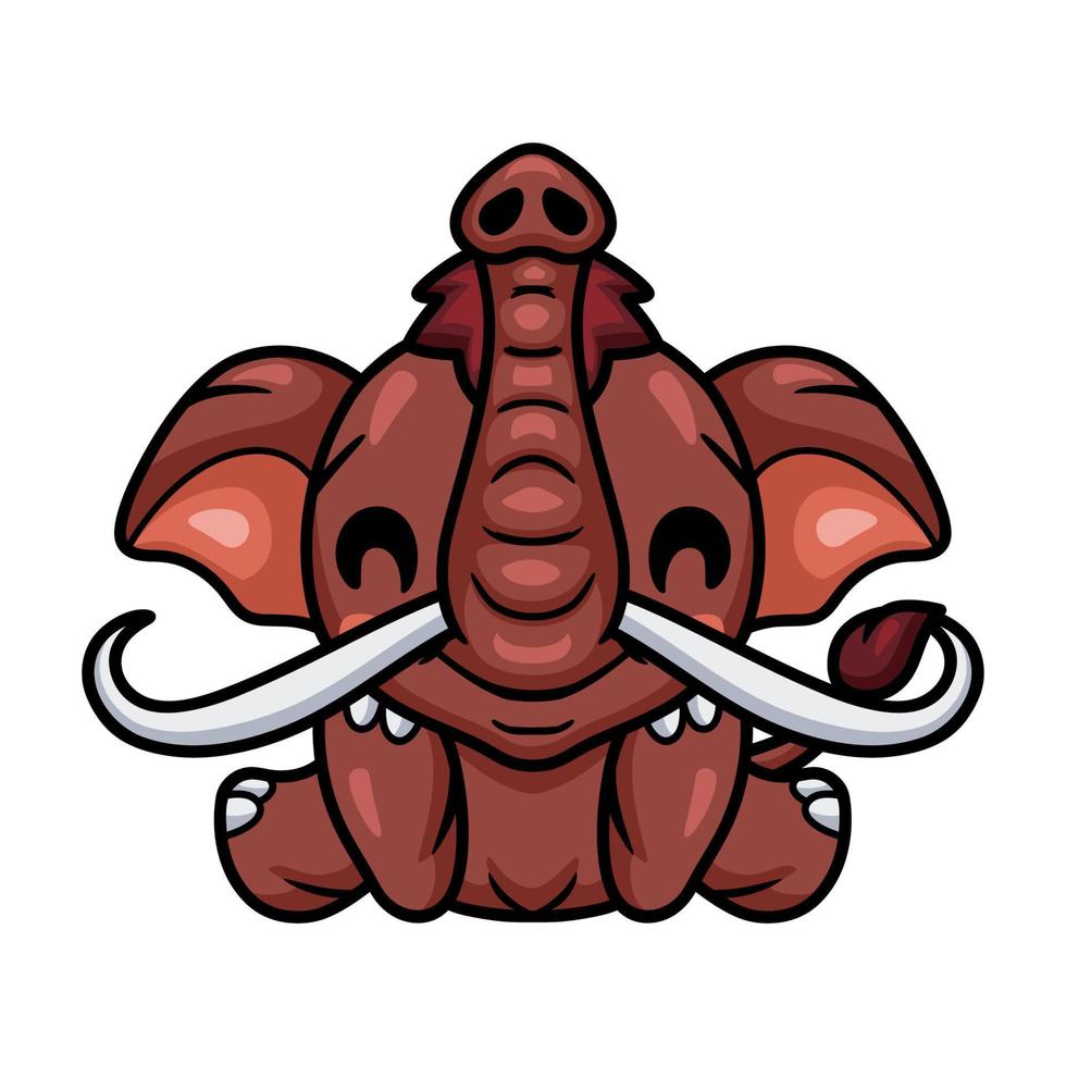 Cute little mammoth cartoon sitting vector