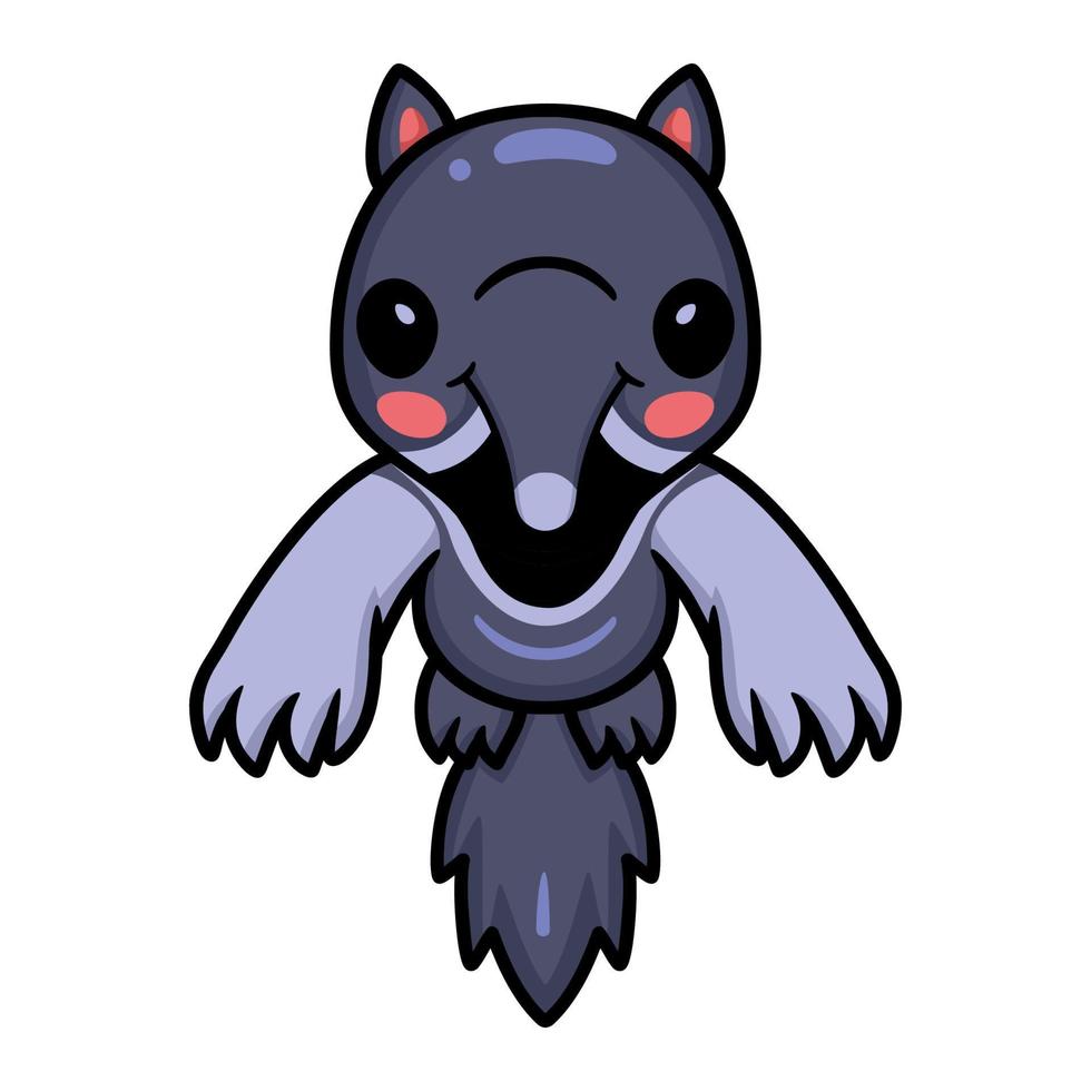 Cute little anteater cartoon leaping vector
