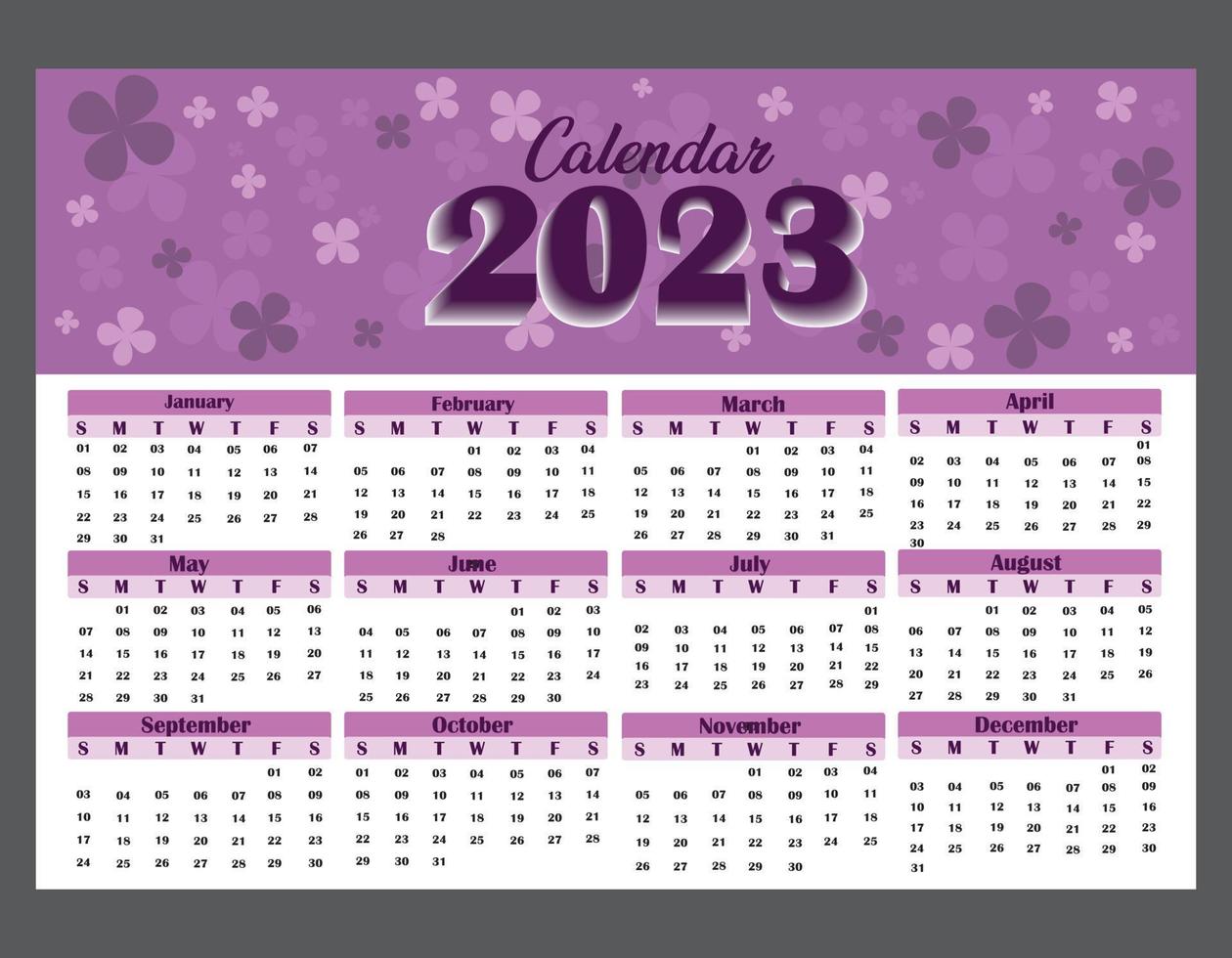 Calendar Design Templet Layout vector