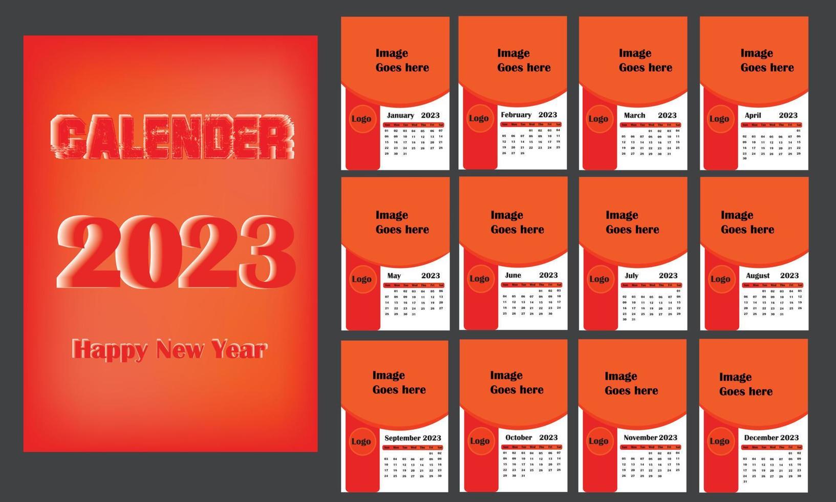 Calendar Design Templet Layout vector