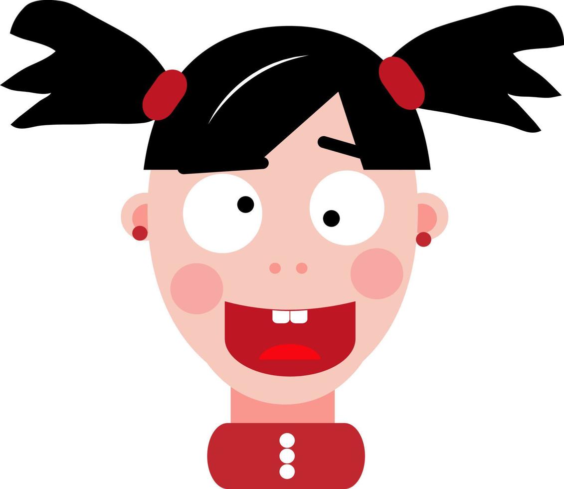 Crazy girl, illustration, vector on a white background.