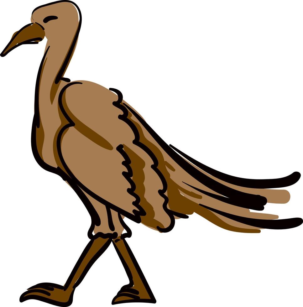 Prehistoric bird, illustration, vector on white background.