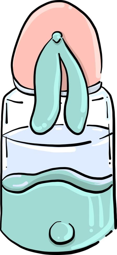 Bunny bottle, illustration, vector on white background